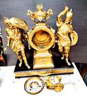 ANTIQUE ANSONIA CLOCK FIGURAL-"THE COMBATANTS" FULLY RESTORED