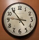 Antique Wall Clock 17" Boston Chelsea Movement AS IS Brass Wood PARTS OR RESTORE