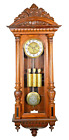 Antique 1890 German Kienzle Grand Sonnerie Carved Vienna Regulator Wall Clock
