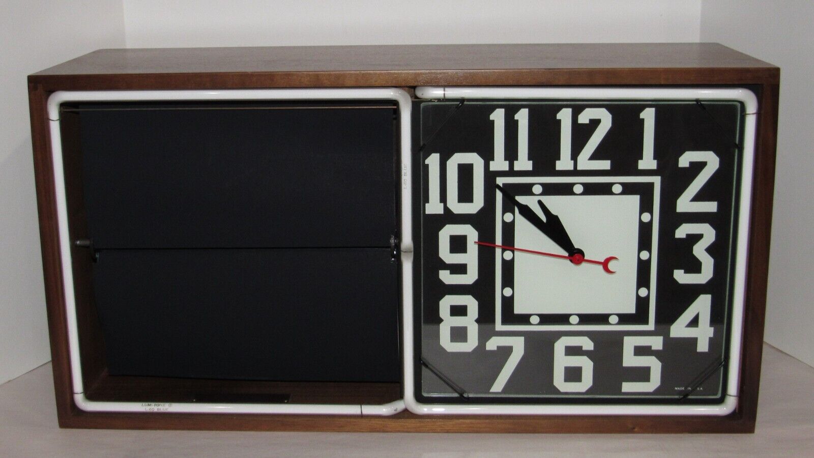 Vintage Action AD Clock Neon Advertising Clock with Rotating Flipping Ad Wheel