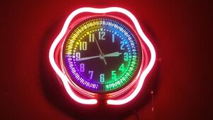 Original 1940s Pam Clock Multi-Colored Neon Spinner Advertising Wall Clock~RARE~