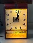 Hastings Piston Rings Lighted Clock circa 1940s-50s