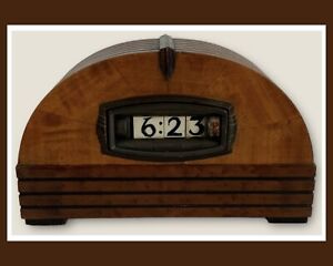 Pennwood Numechron #1364 Cyclometer Clock 1930-40s W/Adler Royal Wood Case—RARE!
