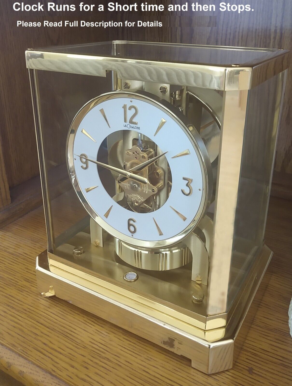Vintage Jaeger-Le Coultre Atmos Swiss 15 Jewels Clock Home Decorative 528-6