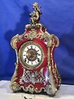 1882 VINTAGE ANTIQUE USA ANSONIA STRIKE,FIGURAL CLOCK CARVD BRONZE & METAL CASE