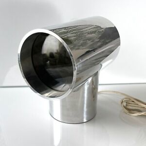 Mid Century AURORA Illuminated Chromed Metal Clock by Kirsch/Hamilton Associates