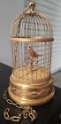 VINTAGE French France SINGING BIRD CAGE MUSICAL Key Wind AUTOMATON Hanging
