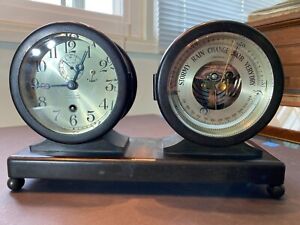 1924 Chelsea TO Clock Barometer Desk Set Frank Clark Jewelers Wilkes-Barre, PA