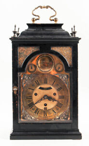 German 3 train Petite Sonnerie ebonized bracket clock @ 1736 signed Augsburg