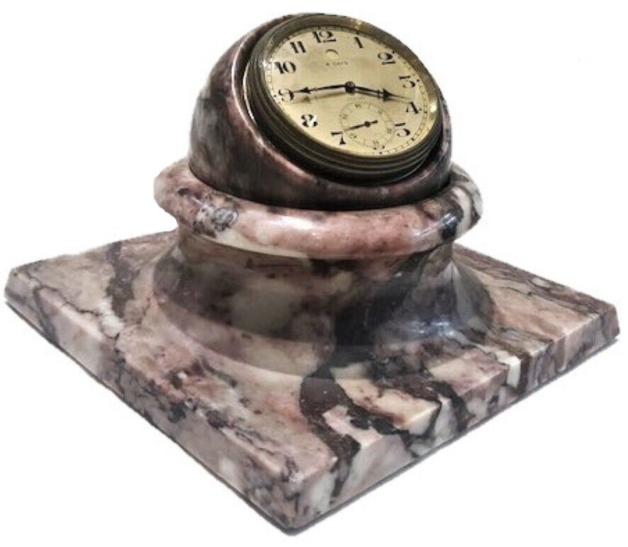 Art Deco Zenith Marble Desk Clock, Switzerland, ca. 1920’s