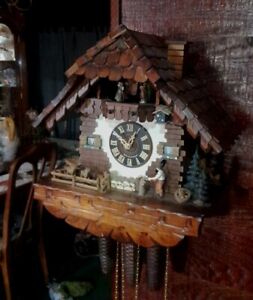 cuckoo clock Original black forest 8 day germany music Wood chopper New Hettich