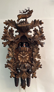 German Black Forest 8-Day Musical Cuckoo Clock - Huge And Ornate - Working