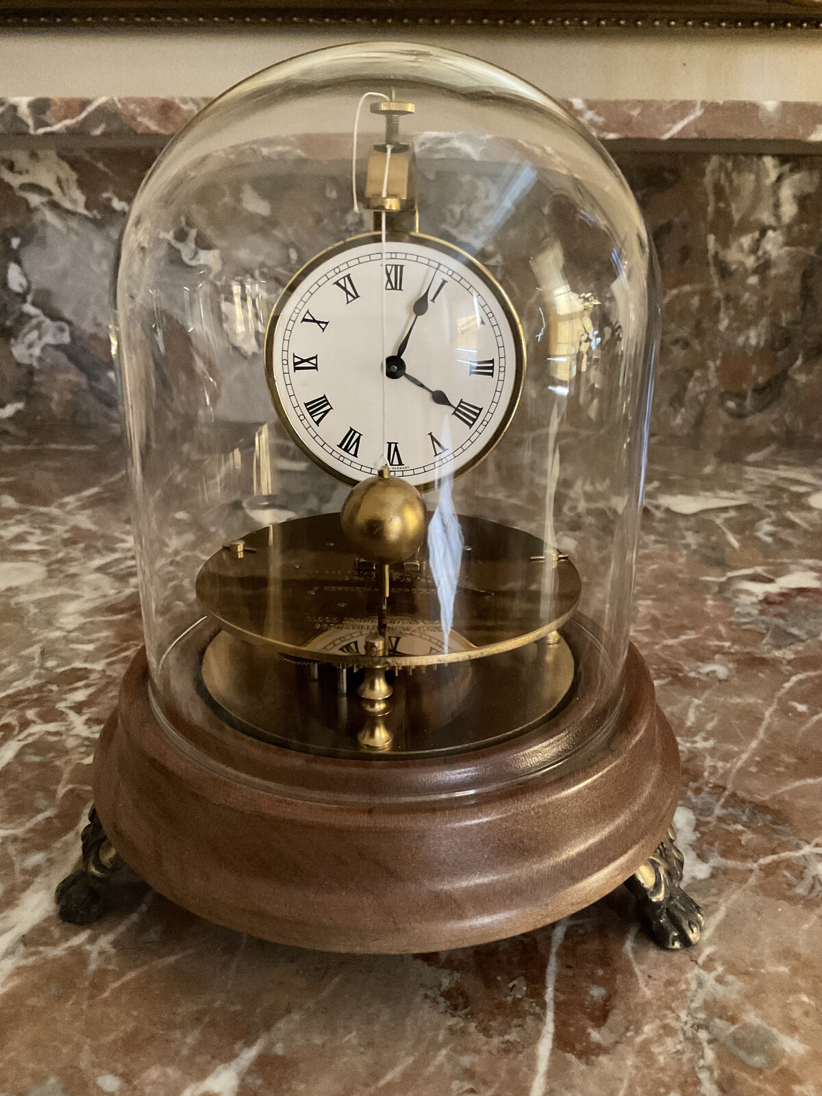 Briggs Rotary Conical Pendulum Clock w/Glass Dome
