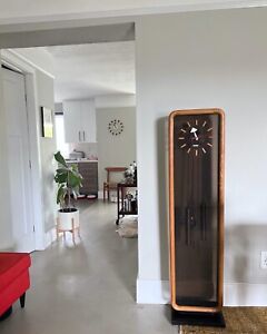 Mid century modern grandfather clock designed by George Nelson for Howard Miller