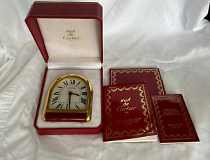 *** Cartier Tortue Alarm /Desk Clock  With Red Box White box and all booklets