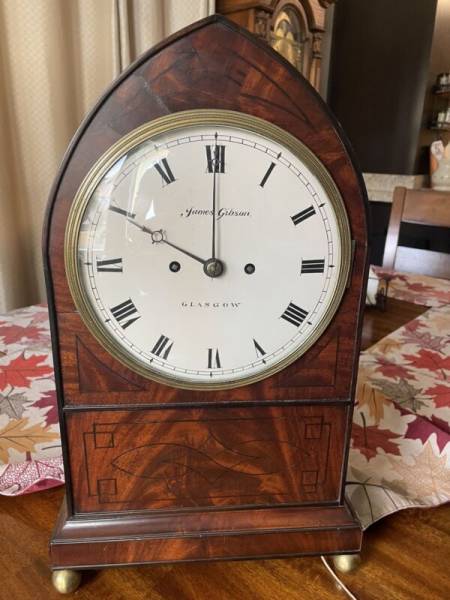 1808 THWAITES DOUBLE FUSEE BRACKET CLOCK MITCHELL & RUSSELL GLASGOW LANCET CASE