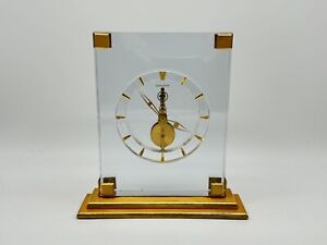 JAEGER LECOULTRE VINTAGE ART DECO DESK SKELETON CLOCK FROM 1970S 100% AUTHENTIC