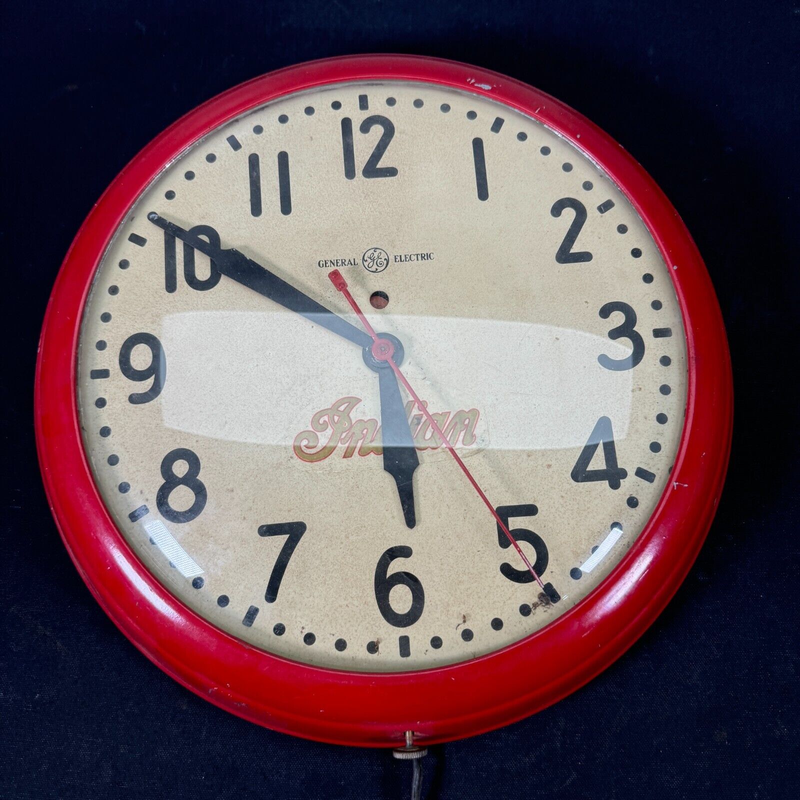Rare Vintage Indian Motorcycle Sale Service Dealer GE Electric Clock Sturgis