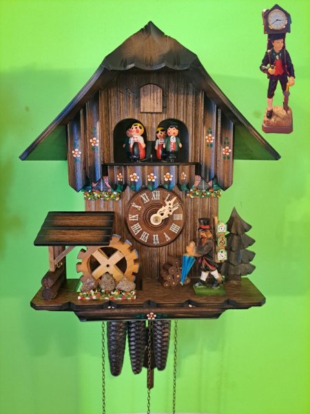 Albert Schwab Classic Musical Cuckoo Clock Peddler #200th! W/Night Silencer