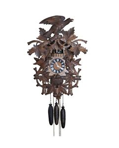 Vintage Black Forest German Walnut Swiss Musical Regula Cuckoo Clock Edelweiss