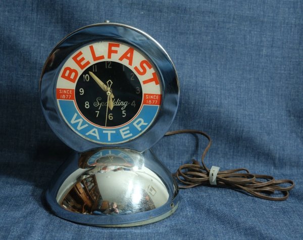 Vtg Belfast Sparkling Water Glo-Dial Neon Clock Los Angeles USA Very Rare AS IS