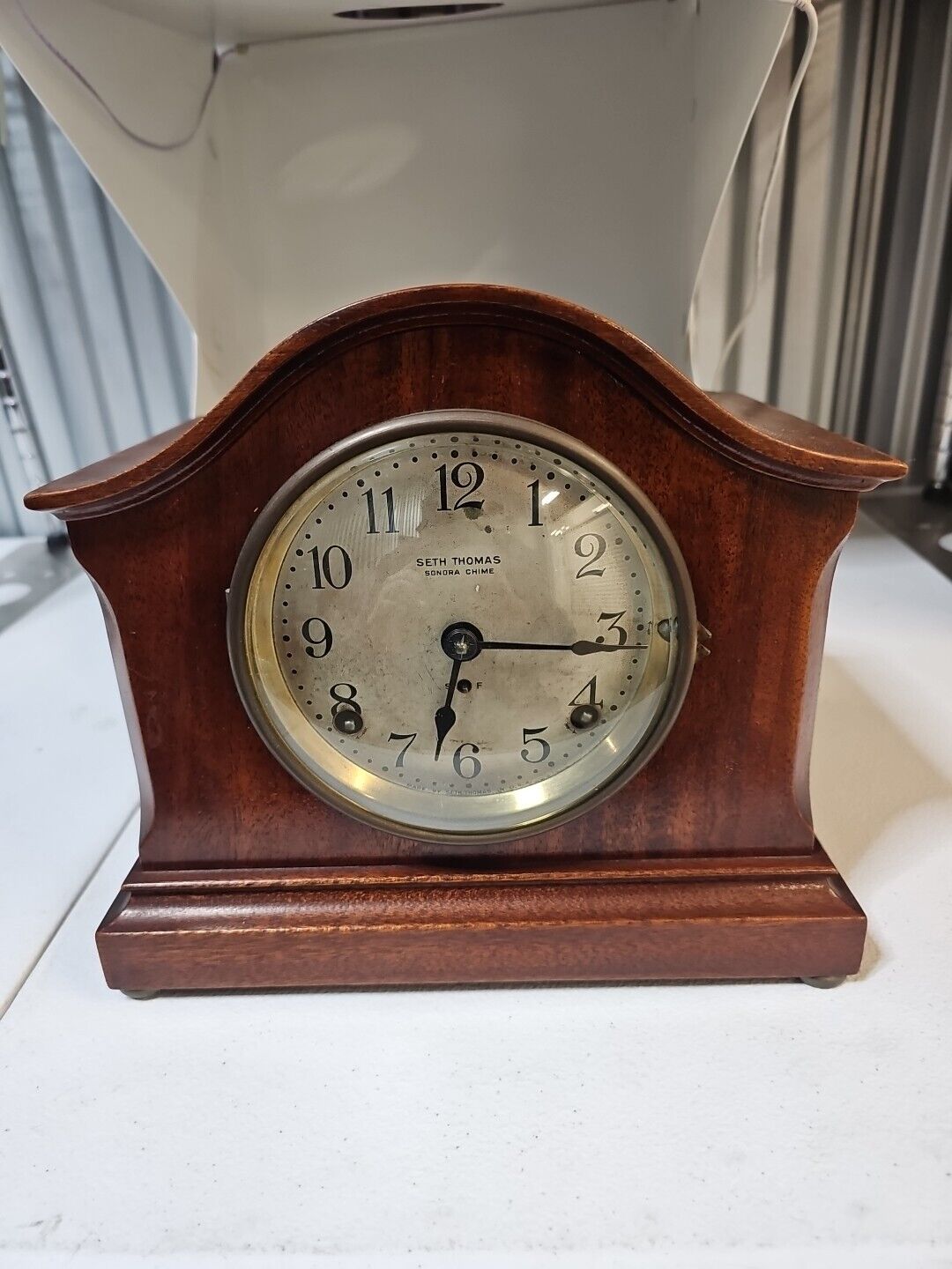 RARE 1908 SETH THOMAS 5 BELL SONORA CHIME CLOCK.