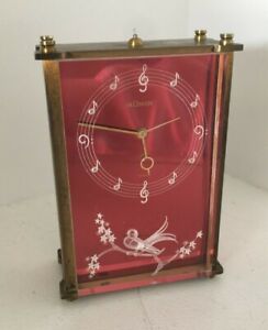 Vtg Jaeger Lecoultre Musical Alarm Clock Reuge Music Box Bird Skaters Waltz