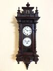 Antique European Double Porcelain Dial Moon Calendar Wall Clock Beautiful