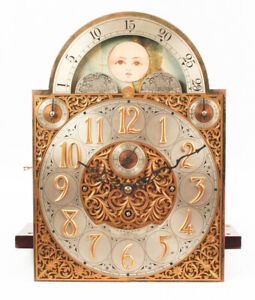 Waltham 5 tube grandfather clock movement & moon dial @ 1910 Original Excellent
