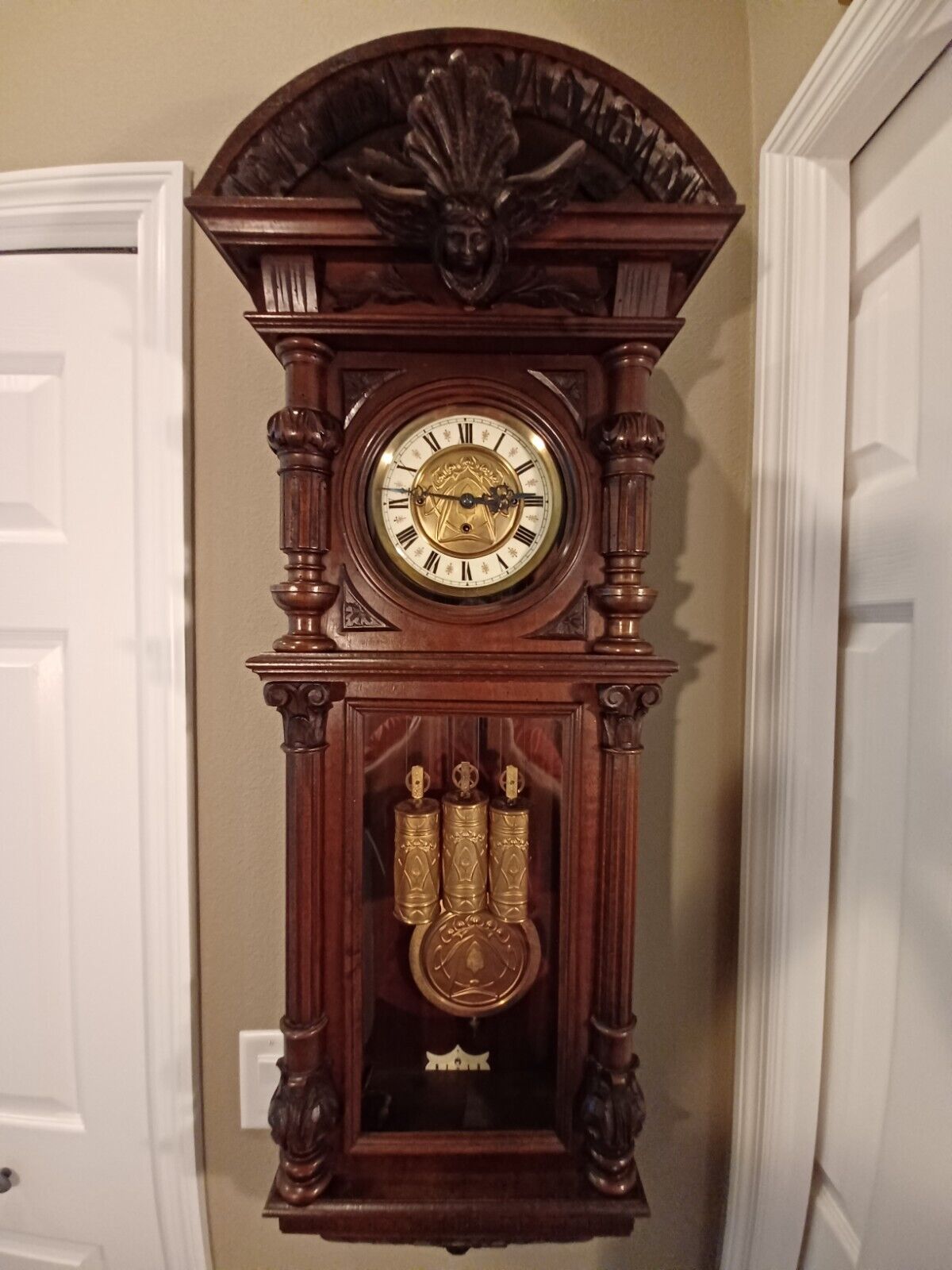 Antique Gustav Becker GRAND SONNERIE Victorian Style Wall Clock: 1890 NEW PRICE!