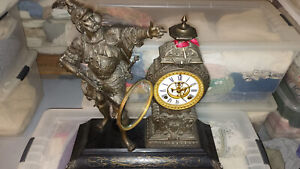 1881 Ansonia Figural Clock With Soldier Figure Excellent Condition