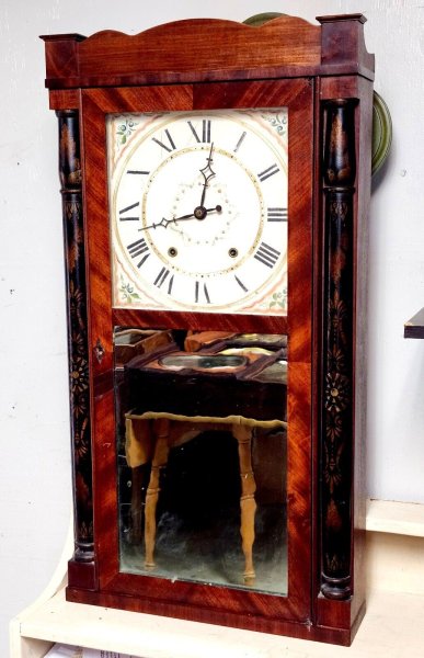 Antique Eli Terry for Seth Thomas Column and Splat Clock Wooden Movement Working