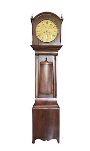 Antique Regency Period Scottish Flamed Mahogany Grandfather Clock