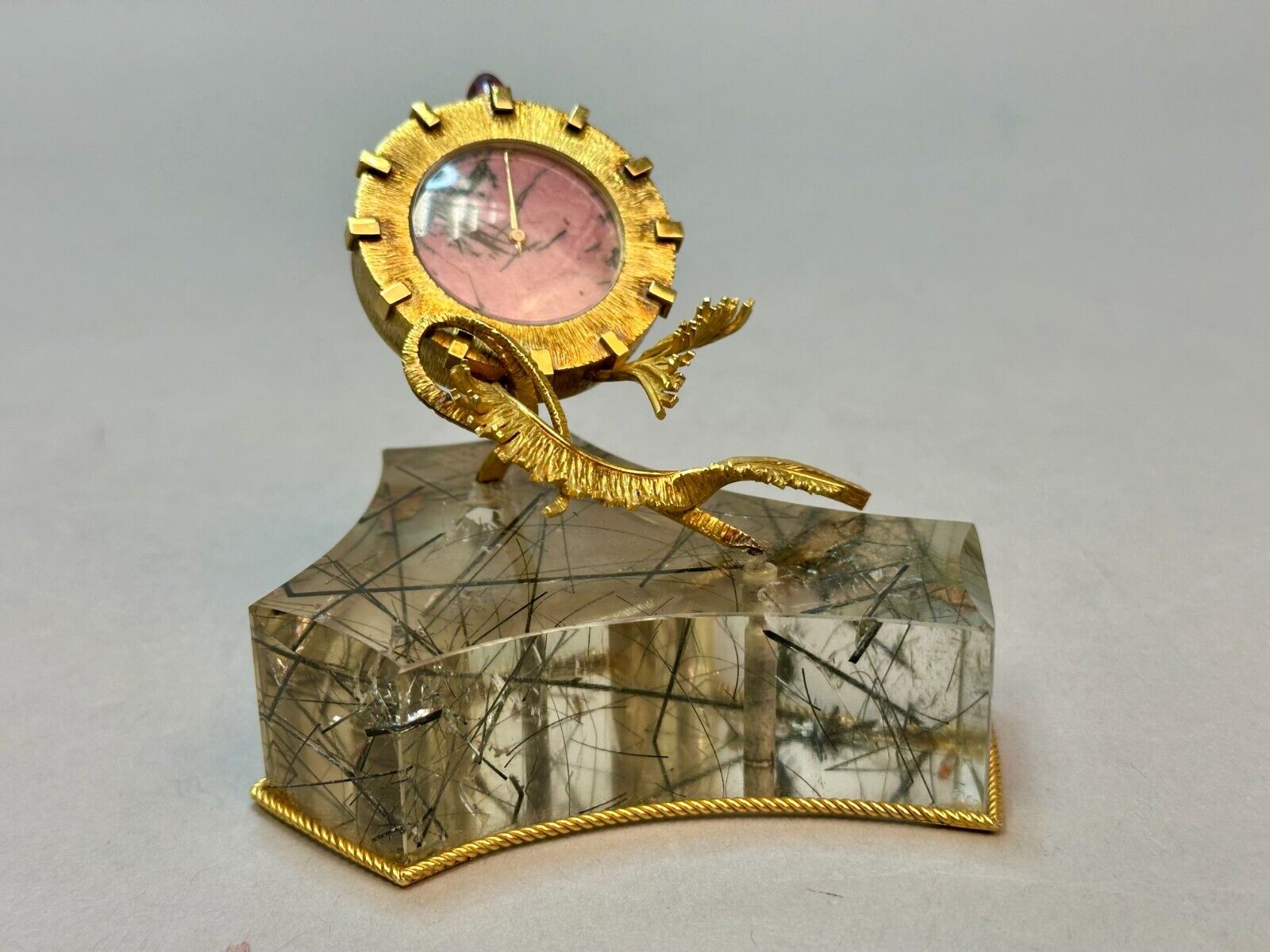 Vintage Van Cleef & Arpels 18K Yellow Gold Desk Clock