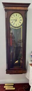 Howard Miller Large Wood Wall Hanging Weight Driven Westminster Clock Pendulum