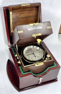HAMILTON 21 Ship Clock with 2 Mahogany Boxes - Working !