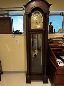 antique  9 tube Waltham grandfather clock 93 inches high working circa 1920