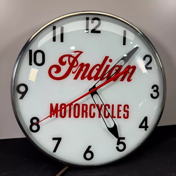 Rare Vintage Antique Indian Motorcycle Sale Service Dealer Electric Pam Clock
