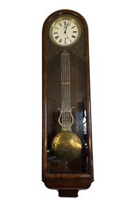 Large Rare Antique Swiss Jeweler’s Pinwheel Regulator Clock-  Unusual Case