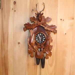 Large 8 Day German Schmeckenbecher Black Forest Hunter Cuckoo Clock~Runs Good ~