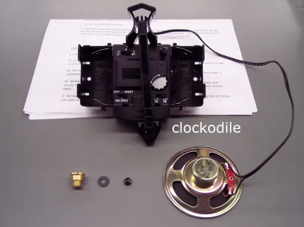 Kieninger Howard Miller 2 Chime Quartz Clock Movement Heavy Duty Coil 3/4" shaft