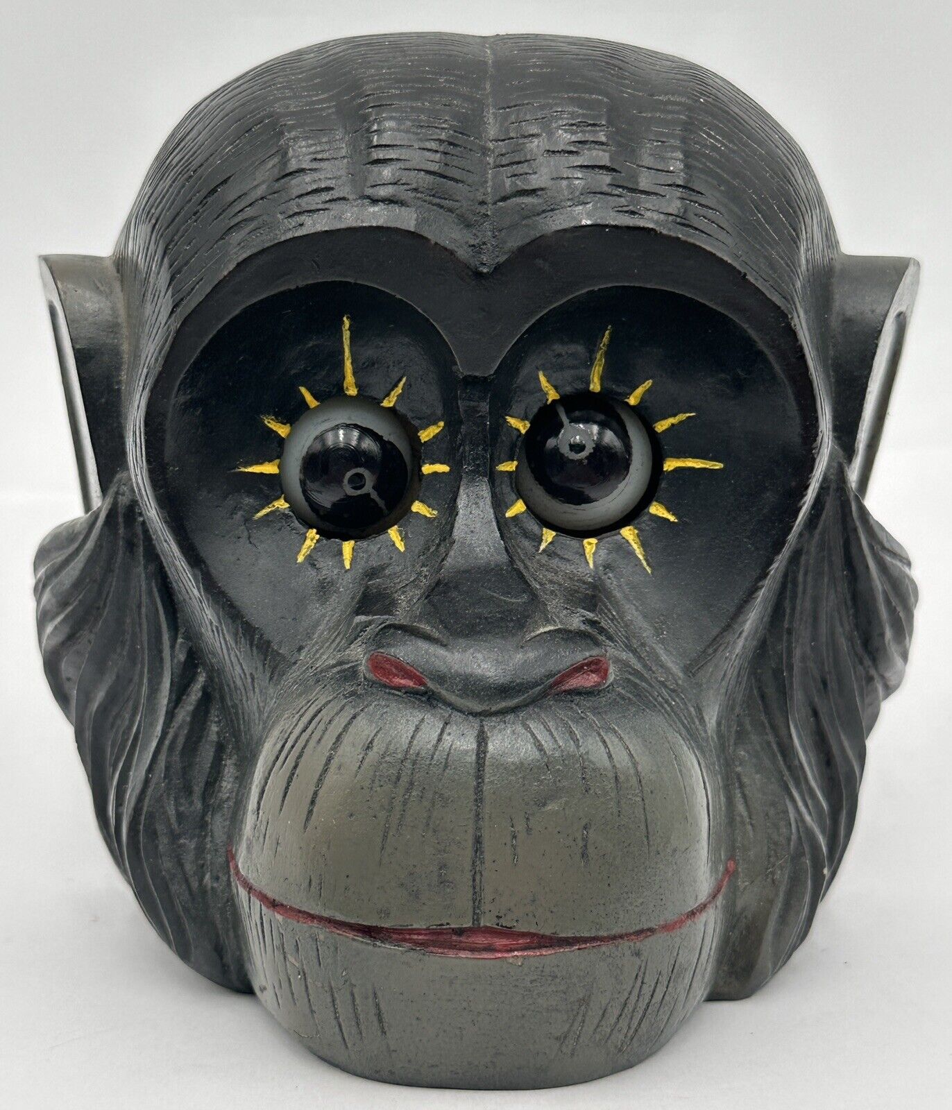 Vintage Monkey Chimpanzee Rotating Rolling Eyes Clock Oswald Germany Working