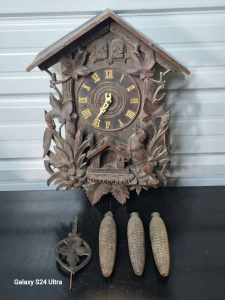 Huge German Black Forest Cuckoo Clock Alexander Fleig Movement Dog Farm Scene