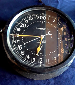 1945 CHELSEA USNAVY SHIP CLOCK?LRG 8.5