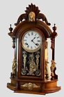 Ansonia Triumph Mantel Clock 1880s Antique Cherubs chimes Pendulum Tested works