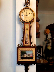 Antique E. Howard & Co. Banjo Clock w/ Commemorative Plaque
