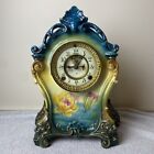 Ansonia Porcelain Royal Bonn “La Mine”  Clock With Key