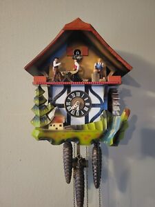 Antique German E. Schmeckenbecher Black Forest Cuckoo Clock w/Musical Sawmill