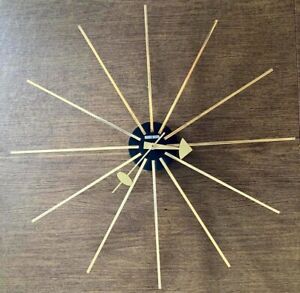George Nelson for Howard Miller MCM Clock #2227B Spoke Clock Made In 1955