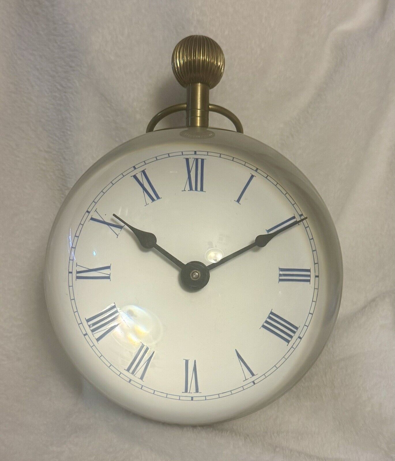 Rare Large Waltham Antique Crystal Desk 8 Day Clock Working Original Unrestored